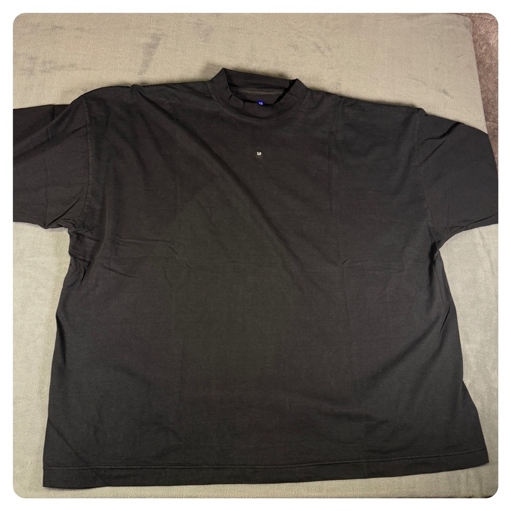 Yeezy Gap Engineered by Balenciaga No Seam Tee Black Mock Neck Shirt Large